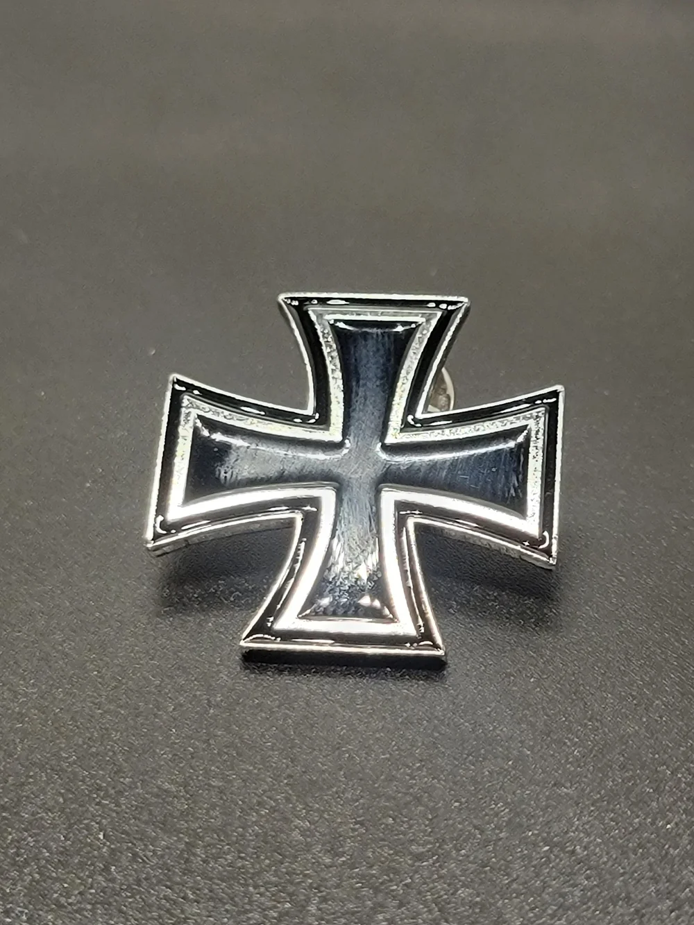 Black Maltese Cross Enamel Pin